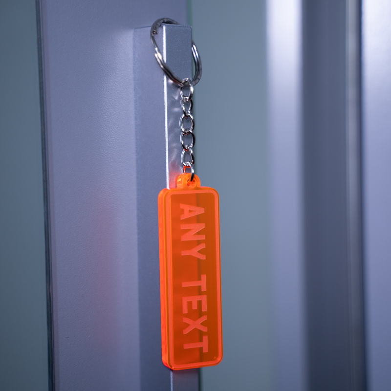 Orange Neon Plate Keyring